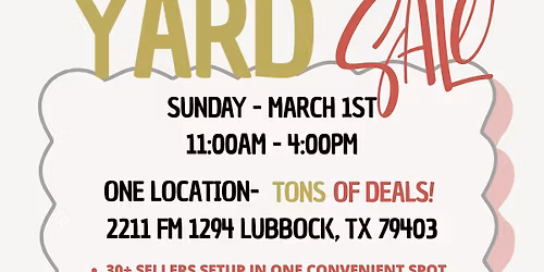 Neighborhood Wide Yard Sale!