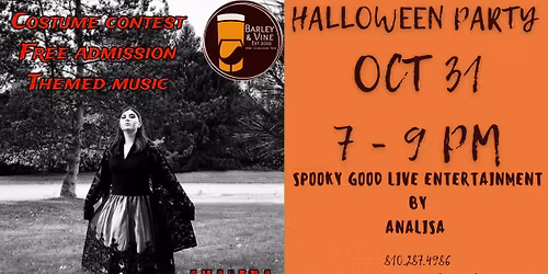 HALLOWEEN PARTY W\/ ANALISA LIVE ENTERTAINMENT!