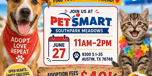 Huge Pet Adoption Event At Southpark Meadows (Austin)