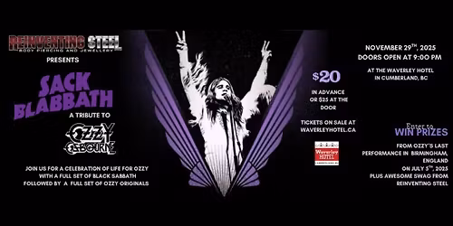 SACK BLABBATH!! Live at the Waverley hotel, presented by REINVENTING STEEL!