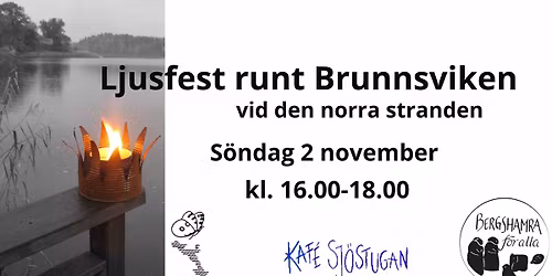Ljusfest runt Brunnsviken vid den norra stranden