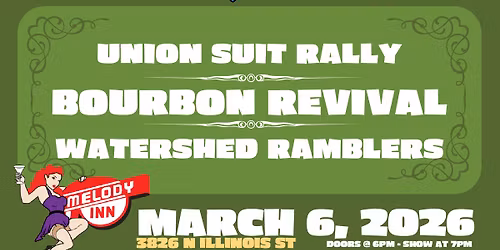 Sustain Concert Series - March 6th - Union Suit Rally, Bourbon Revival & Watershed Ramblers