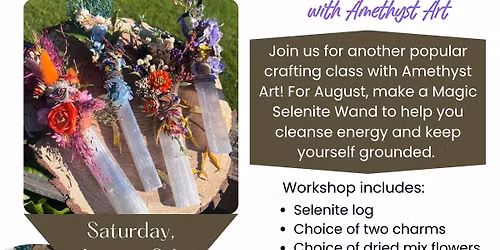Make a Magick Selenite Wand with Amethyst Art at Pieces of Jayde