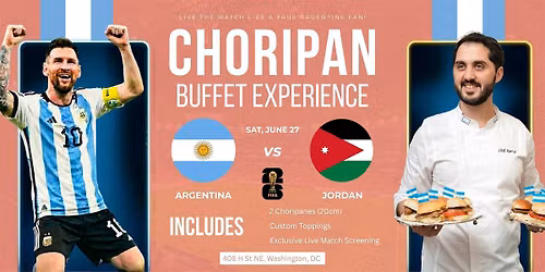 Choripan Buffet at Tango Pastry | June 27 | 10 PM | FIFA WC: Arg vs Jordan