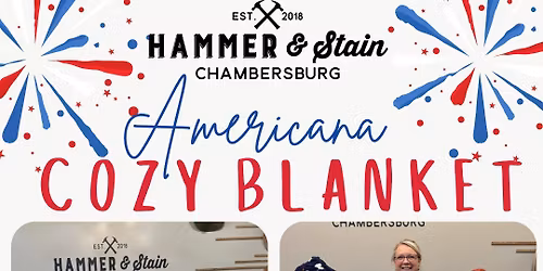 Friday May 22nd- Americana Cozy Hand Knit Blanket Workshop 6pm