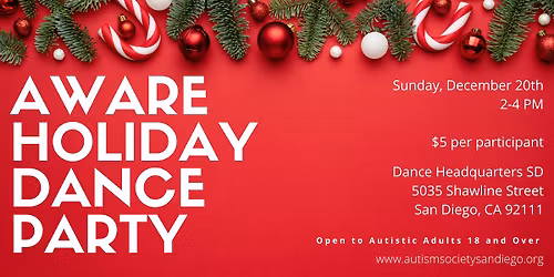 AWARE Autistic Adult Holiday Dance Party