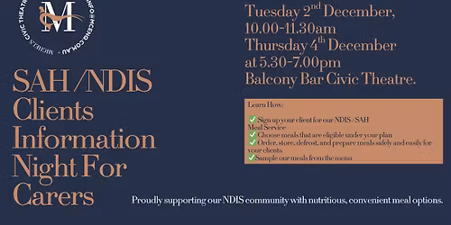 SaH and NDIS Client Information Night for Carers 