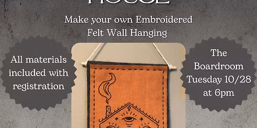 Baba Yaga House- Embroidered Felt Wall Hanging