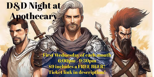 Dungeons, Dice and Drafts Night at Apothecary Brewing