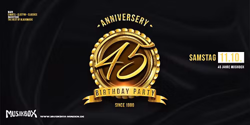 SA 11.10. | 45 Jahre MUSIKBOX 🎉