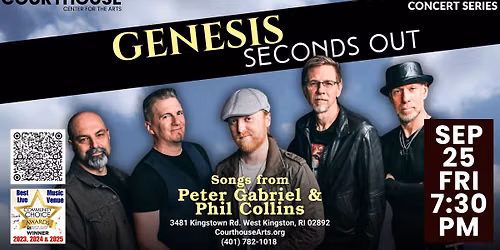 Genesis \u2013 Seconds Out 9\/25\/26 FRI 7:30pm