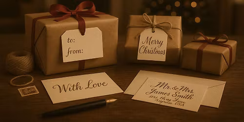 \ud83c\udf81 Vintage Holiday Gift Tag & Card Lettering Workshop\n