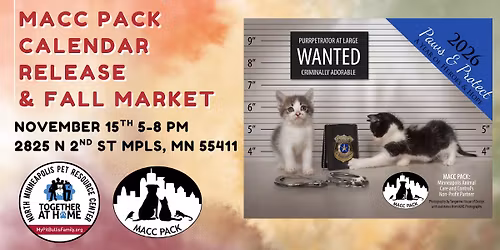 MACC Pack Calendar Release & Fall Vendor Market
