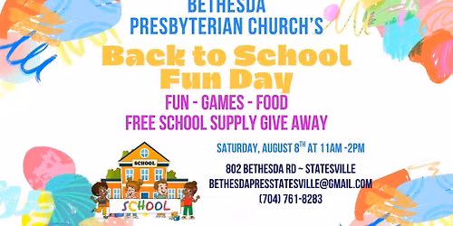 Bethesda PC's Back to School Fun Day & School Supply Giveaway!