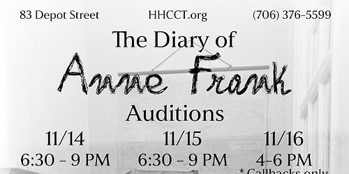 HCCT Auditions for The Diary of Anne Frank