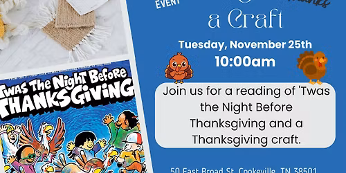 Story & a Craft: 'Twas the Night Before Thanksgiving