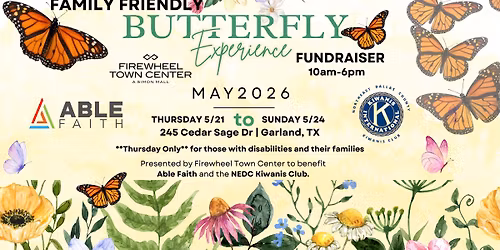 Family Friendly Butterfly Experience Fundraiser