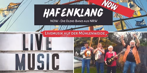 Hafenklang - live Musik mit "NOW" im Biergarten M\u00fchlenweide in Duisburg Ruhrort