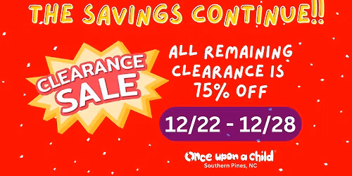 FINAL WEEK OF CLEARANCE IS 75% OFF