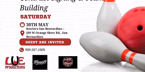 LUE PRODUCTIONS Contract signing and bowling