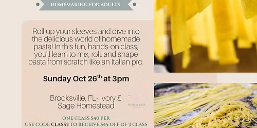 Beyond the Apron Strings- Class 6 Pasta