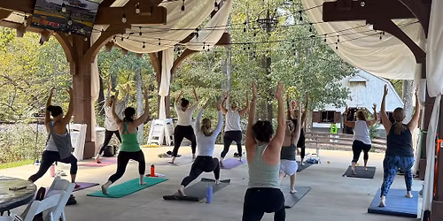 Yoga poses under the Pavilion 