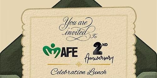 AFE 2nd Anniversary September 4th 2026 11:00am - 2:00pm