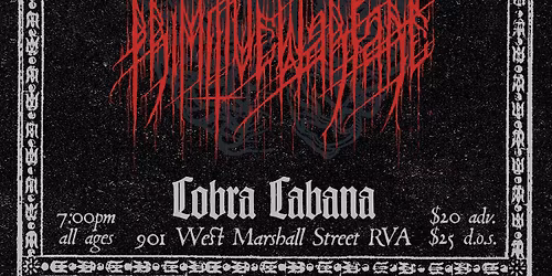5\/19: Antichrist Siege Machine, Wrathprayer, Primitive Warfare @ Cobra Cabana
