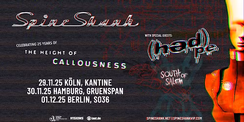 Spineshank | Celebrating 25 Years of THE HEIGHT OF CALLOUSNESS | Hamburg