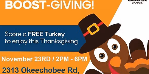 Free Turkey & Prizes For Thanksgiving By Boost Mobile!