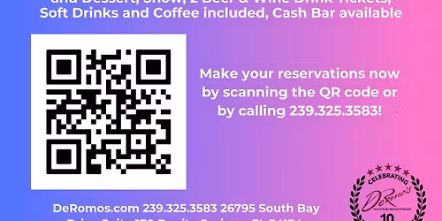 DeRomos Dinner and Comedy Show with Frank Del Pizzo