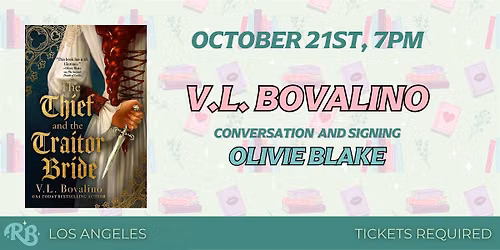 V.L. Bovalino LA Book Event for The Thief and Traitor Bride