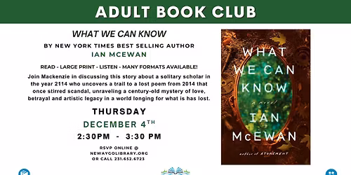 Adult Book Club - RSVP Link Below