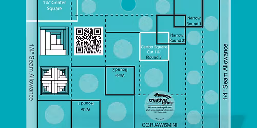 Creative Grids 4in Curvy Log Cabin Trim Tool Quilt Ruler Class