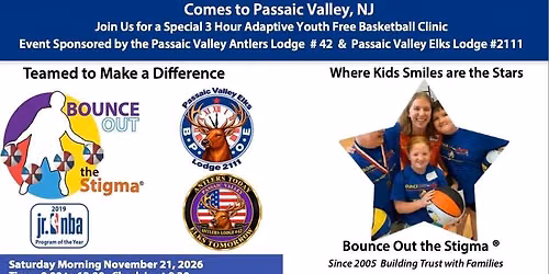 Passaic Valley Antlers #42 "Bounce Out the Stigma" Special Children's Basketball Clinic