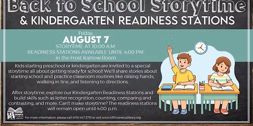 Back to School Storytime & Kindergarten Readiness Stations