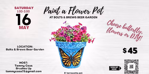 Paint a Flower Pot at Bolts & Brews Beer Garden