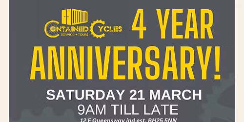 contained cycles 4 year anniversary