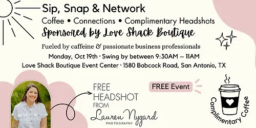 Sip Snap and Network Coffee Connections Complimentary Headshots