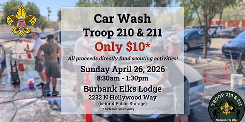 Car Wash Fundraiser for Troop 210 & 211