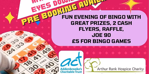 Lilly\u2019s Beauty Pad Charity BINGO evening for The Special Care Baby Unit and The Arthur Rank Hospice