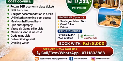 MALINDI MAMBRUI EXPERIENCE AUG EDITION KSH.19,500PP