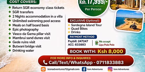 MALINDI MAMBRUI EXPERIENCE AUG EDITION KSH.19,500PP 
