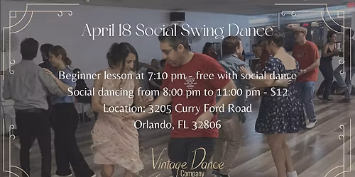 April 18 Social Swing Dance