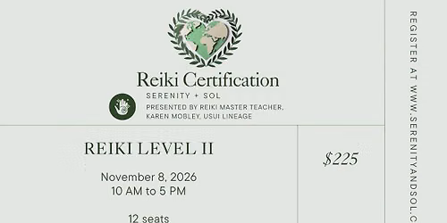 Reiki Level II Certification
