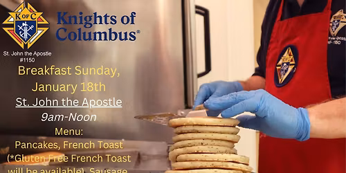 Knights of Columbus Breakfast - Sunday, January 18th