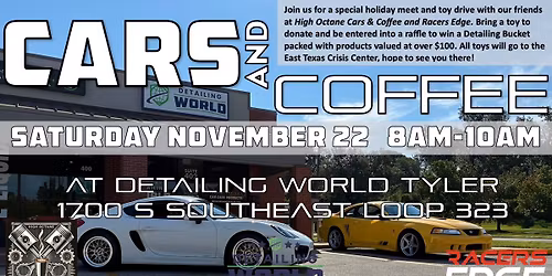Holiday Cars and Coffee plus Toy Drive at Detailing World
