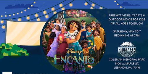 Family Movie Night at Coleman Memorial Park Featuring Encanto