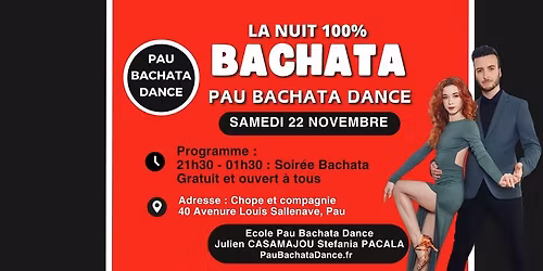 Soir\u00e9e BACHATA avec l'\u00e9cole Pau Bachata Dance
