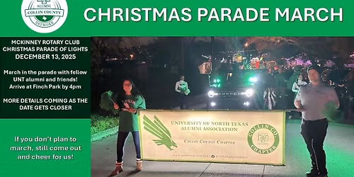 UNT Alumni Parade March - McKinney Rotary Club Christmas Parade of Lights